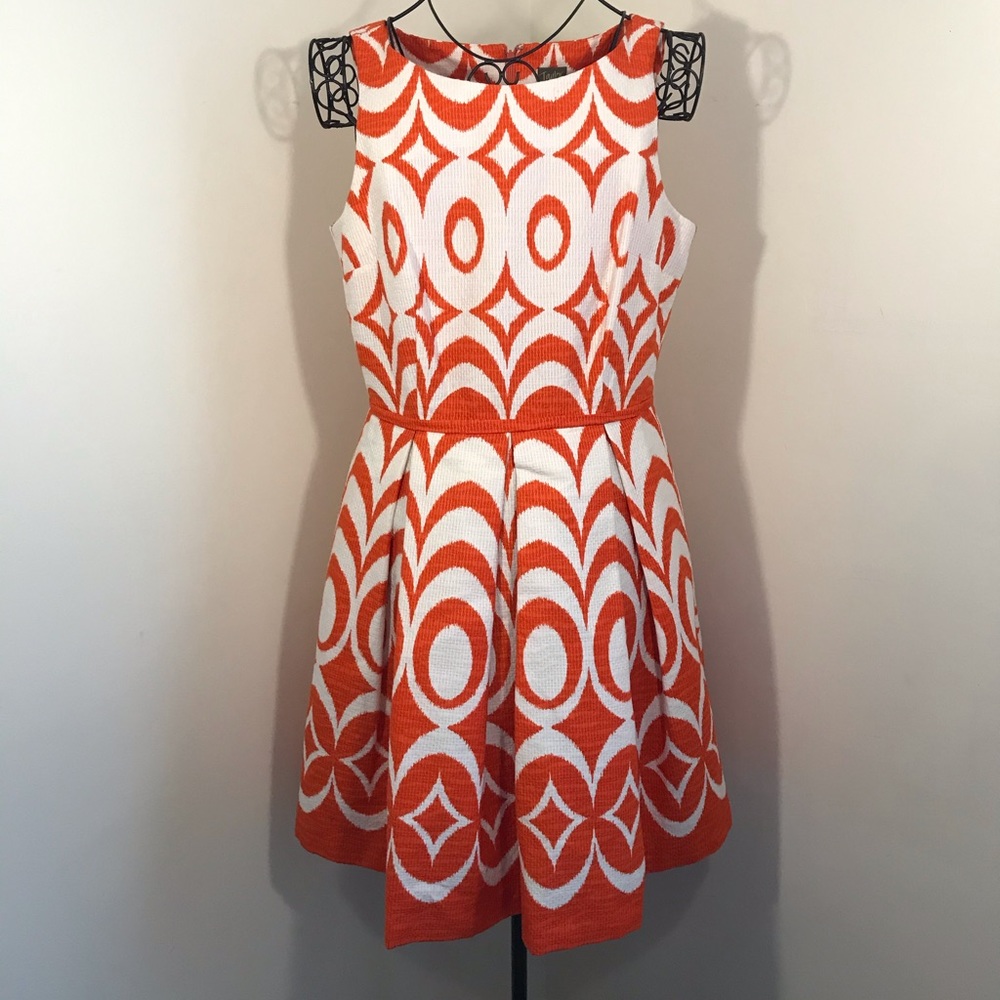 Taylor Brand Sleeveless Printed Flared Dress